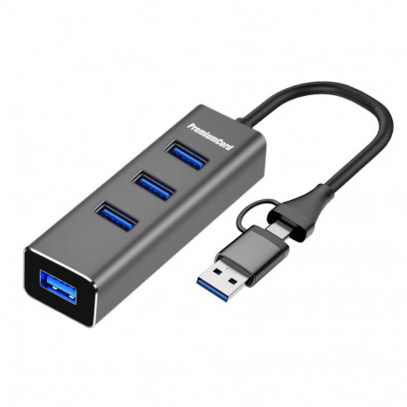 PremiumCord 5G SuperSpeed USB3.2 Hub USB-C and USB-A to 4x USB-A 3.2 Gen 1