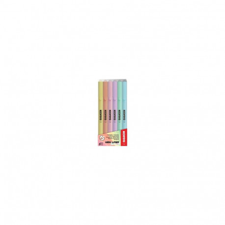 Tekstimarker Kores Pastel, 6 värvi komplekt