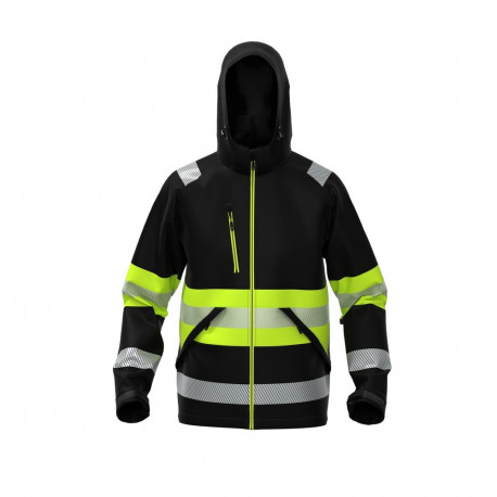 BoSafety Valencia softshell must/Hi-Vis kollane M