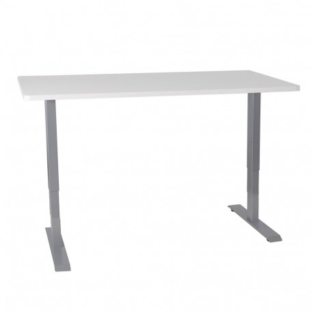 Desk ERGO with 2 motor 140x70xH60-125cm, white/silver grey