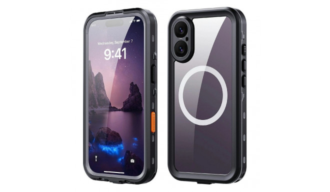 Case for iPhone 17 Waterproof Shellbox DOT compatible with MagSafe black