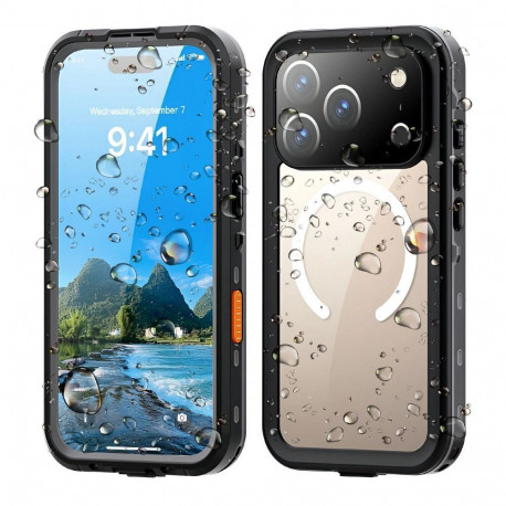 Case for iPhone 17 PRO Waterproof Shellbox DOT compatible with MagSafe black