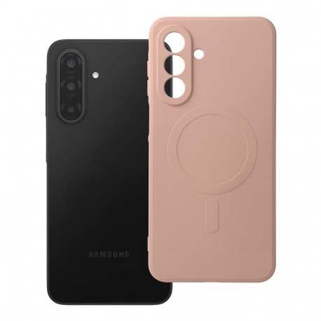 Case for Samsung A17 Silicone Mag Cover compatible with MagSafe (camera protection) pink