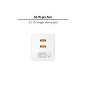 Dual USB socket adapter 65W, 2xUSB-C, white