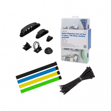 Cable organizer set in box, 8 items