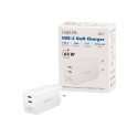 Dual USB socket adapter 65W, 2xUSB-C, white