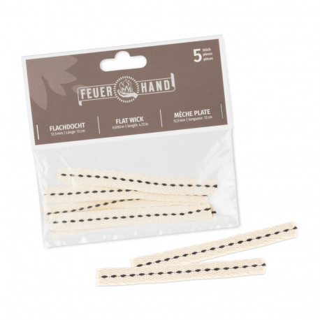 FEUERHAND Flat Wick 12 cm for Feuerhand Hurricane Baby Special 276 lantern, 5 pcs