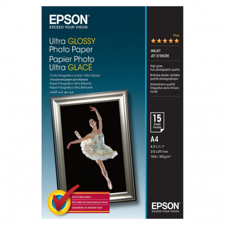 "Epson Ultra Glossy Photo Paper A 4, 15 Blatt, 300 g S 041927"