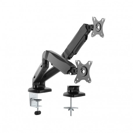 "VALUE Dual LCD-Arm, Tischmontage, Gasfeder, 5 Gelenke, 12-27 Zoll, bis 2x 6,5 kg, schwarz"