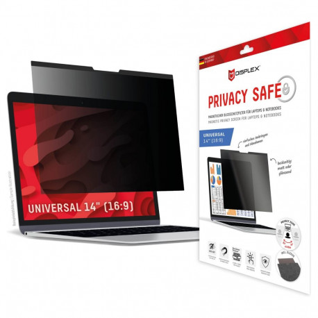 Displex Privacy Safe universaalne privaatsusfilter 14", 16:9, peegeldusvastane, sinise valguse filte
