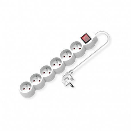 "VALUE 6-fach Steckdosenleiste UTE mit Schalter, runde Dosen, wei, 3 m"
