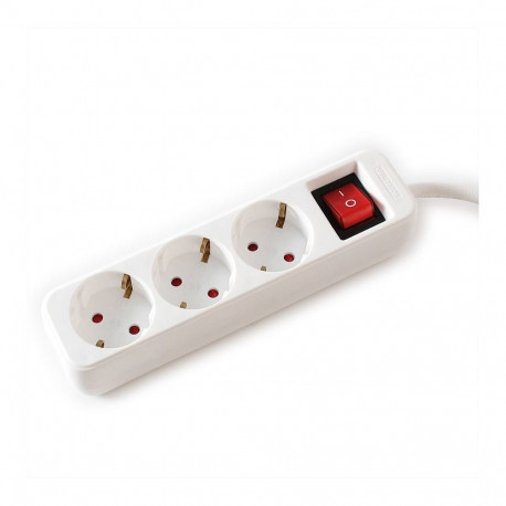 VALUE 3-osaline lülitiga pikendusjuhe, valge, 6 m