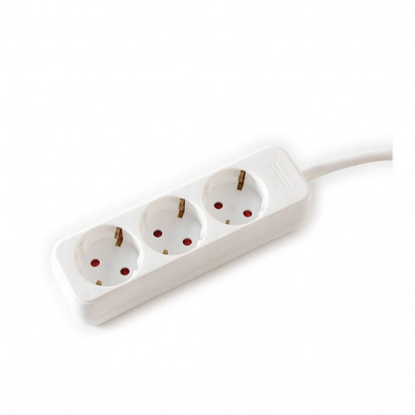 VALUE 3-osaline pikendusjuhe ilma lülitita, valge, 3 m