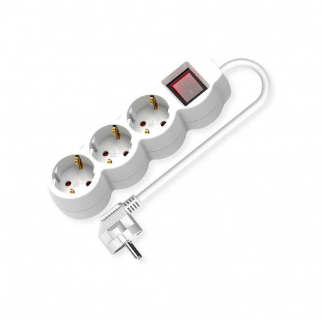 "VALUE 3-fach Steckdosenleiste mit Schalter, runde Dosen, wei, 1,5 m"