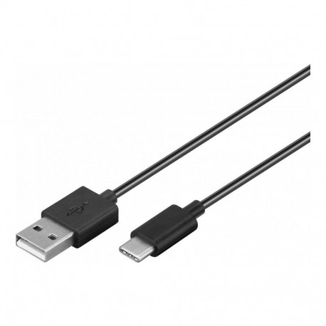 "Goobay USB 2.0 Kabel, USB-A Stecker > USB-C Stecker (schwarz, 1 Meter)"
