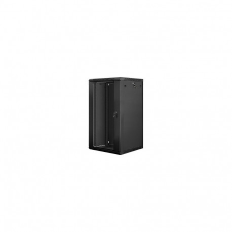 "19"" 22U 600x600 Wandgehäuse Glastür V2 (FlatPack) sw (Speditionsversand)"