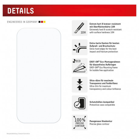 "DISPLEX Panzerglas 2D/ Clear (10H) für Samsung Galaxy S24 Eco-Montagerahmen, Tempered Glas, kratzer
