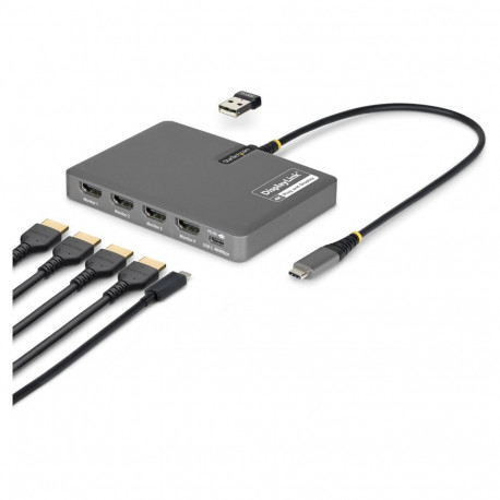 "USB-C TO QUAD HDMI ADAPTER ADAPTER 4K 60HZ HDMI PD"