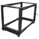 "StarTech 12U Adjustable Depth Open Frame 4 Post Server Rack w/ Casters / Levelers and Cable Managem