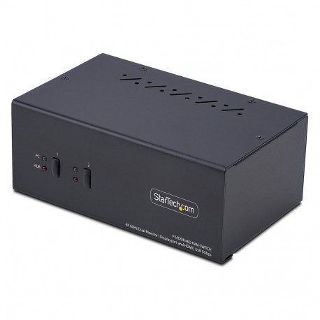 "STARTECH.COM 2-Port Dual-Monitor KVM Switch DisplayPort und HDMI 4K 60Hz 5Gbps USB-Hub 2x USB-HID H