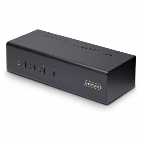 "STARTECH.COM 4-Port KVM Switch Dual Monitor DisplayPort 4K 60Hz 2x USB 3.0 2x USB 2.0 Hotkey/Druckt