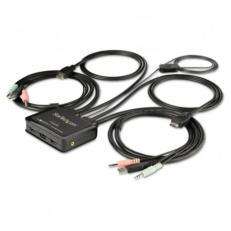 "STARTECH.COM 2 Port HDMI KVM Switch with 4 Foot Built-In Cables - OS Independent - Support for 3.5m