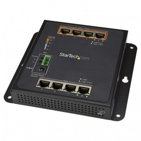 "STARTECH.COM 8 Port POE Managed Ethernet Switch - 30W per PoE+ Port - Industrieller managed Wandmon