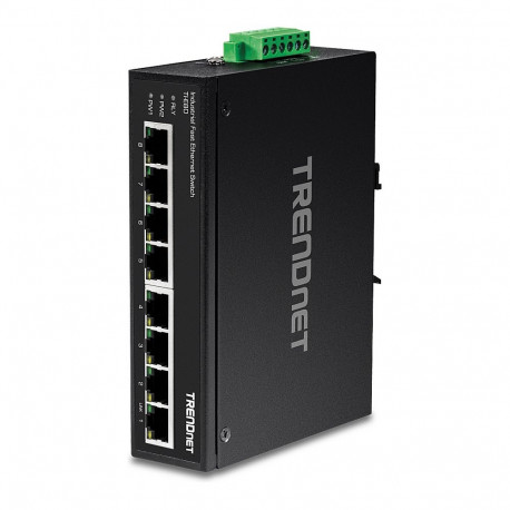 TRENDnet TI-E80 tööstuslik 8-pordiline Fast Ethernet DIN-liistu kommutaator