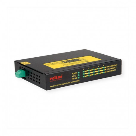 "ROLINE Industrie Gigabit Switch, 5x RJ-45 + 1x SFP"