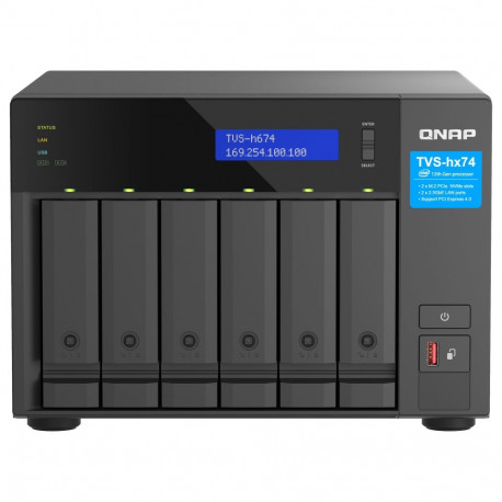 QNAP TVS-H674-I3-16G 6-pesaga QuTS hero NAS Intel Core i3-12100 4-tuumaline/8-lõimeline kuni 4,3 GHz