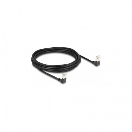 "Delock RJ45 Netzwerkkabel Cat.6A S/FTP Slim 90° unten / unten gewinkelt 5 m schwarz"