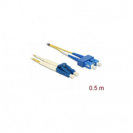 "Delock Kabel Lichtwellenleiter LC > SC Singlemode OS2 0,5 m"