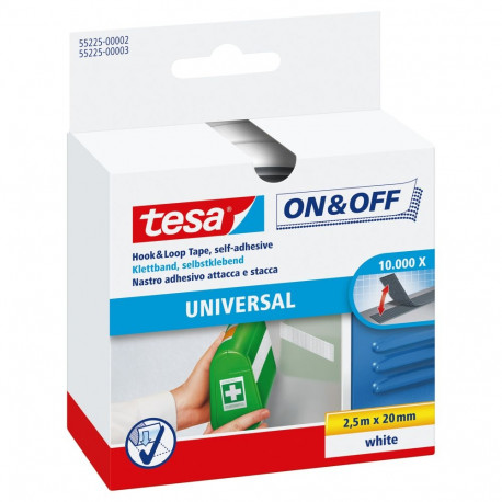 Tesa on&off takjapael 2,5m x 20mm valge 55225