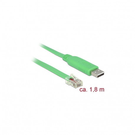 Adapter USB 2.0 tüüp-A pistik -> 1 × jadaliides RS-232 RJ45 pistik, 1,8m