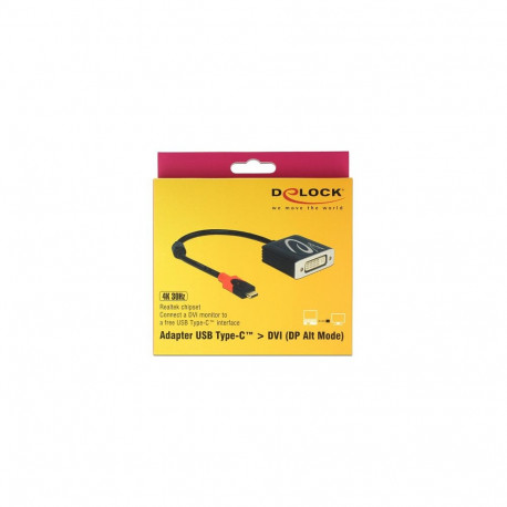 "DELOCK Adapter USB Type-C Stecker > DVI Buchse DP Alt Mode 4K 30 Hz"