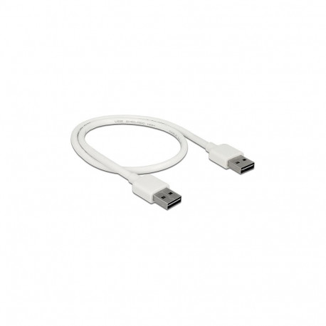 Delock EASY-USB 2.0 Typ-A pistik - EASY-USB 2.0 Typ-A pistik kaabel, 0.5 m, valge