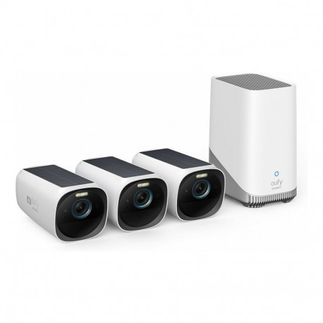 eufyCam S330 (eufyCam 3) videoserver ja 3 kaamerat, juhtmevaba (Wi-Fi), CMOS, valge, must