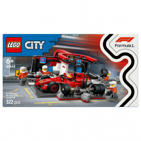 "LEGO 60443 City F1 Boxenstopp mit Boxencrew und Ferrari Flitzer"