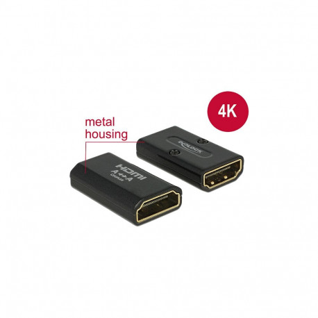 "DELOCK Adapter High Speed HDMI mit Ethernet - HDMI-A Buchse > HDMI-A Buchse 4K Gender Changer schwa
