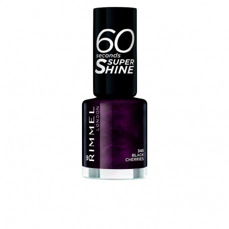 RIMMEL LONDON küünelakk 60 SECONDS SUPER SHINE #345, black cherries 8ml
