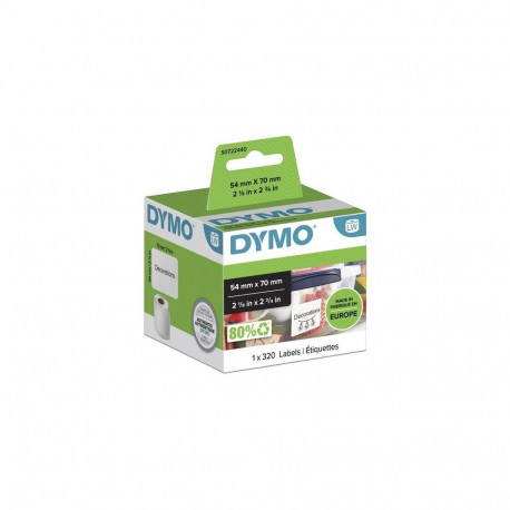 DYMO Authentic LabelWriter Multi-Purpose Labels | 54 mm x 70 mm | Self Adhesive | Roll of 320 Easy-P