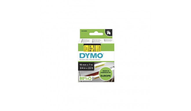 DYMO Authentic D1 Labels | Black Print on Yellow Tape | 19 mm x 7 m | Self-Adhesive Labels for Label
