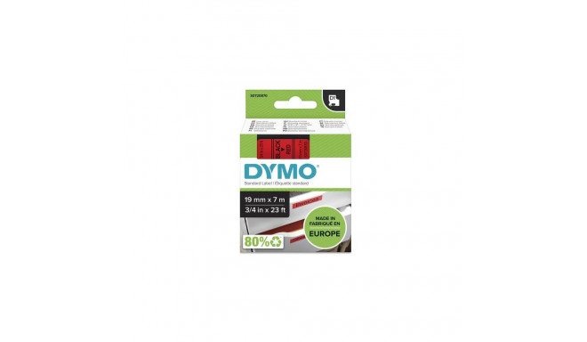 DYMO Authentic D1 Labels | Black Print on Red Tape | 19 mm x 7 m | Self-Adhesive Labels for LabelMan