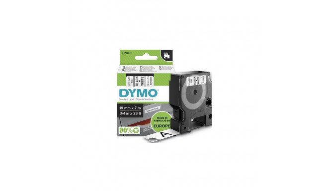 DYMO Authentic D1 Labels | Black Print on White Tape | 19 mm x 7 m | Self-Adhesive Labels for LabelM