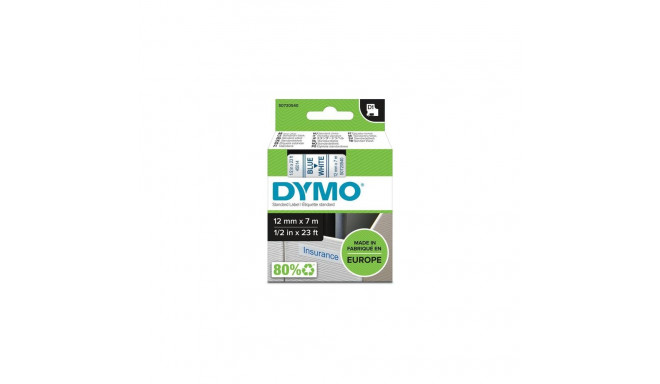 DYMO Authentic D1 Labels | Blue Print on White Tape | 12 mm x 7 m | Self-Adhesive Labels for LabelMa
