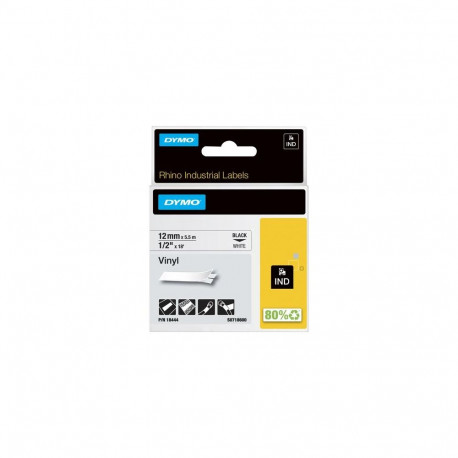 Dymo Ribbon 18444 / Rhino Industrial Vinyl L Black on White