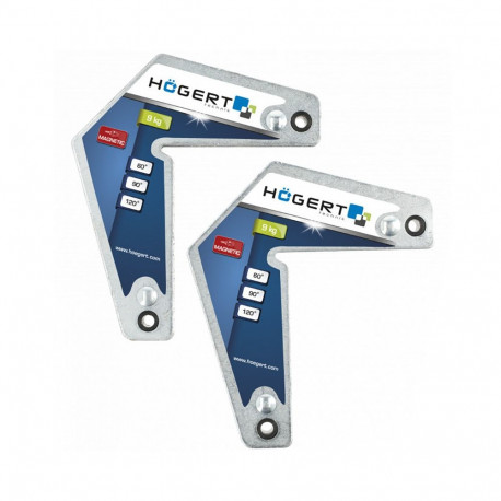 Hogert HT3B665 magnetiline keevitusnurk, 2 tk, 9 kg, 60°/90°/120°, teras