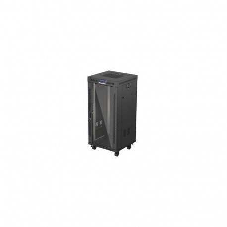 19" 24U põranda rack-kapp 600×600 must klaasukse ja LCD-ga (flat pack) V2 FF01-6624-12B
