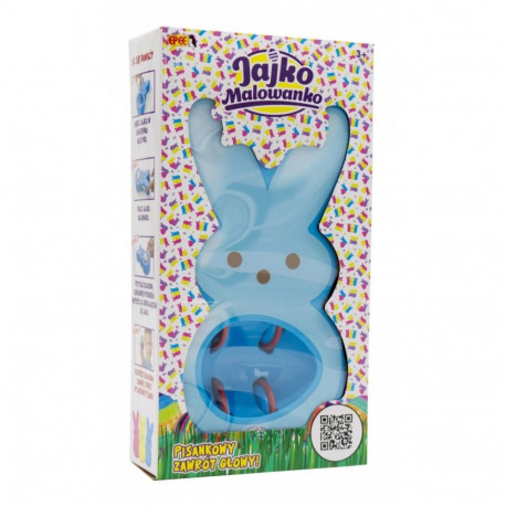 Zestaw kreatywny jajko malowanko królik do malowania jajek niebieskie