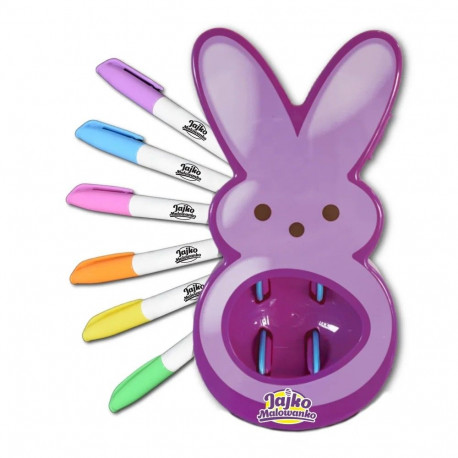 Zestaw kreatywny jajko malowanko królik do malowania jajek fioletowy